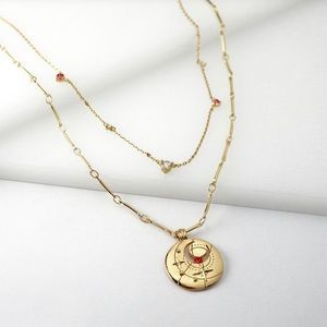 January Birthstone Gold Necklace